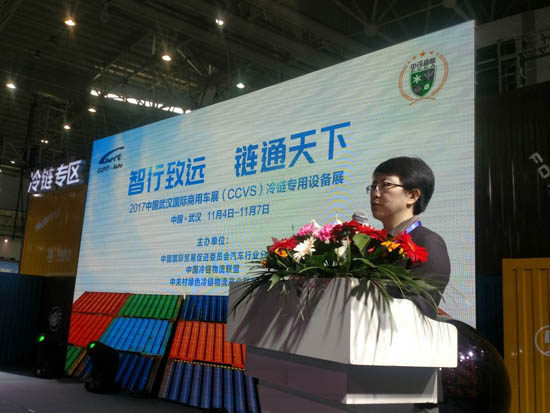 中國國際貿易促進委員會汽車行業分會副會長楊琳在新聞發布會致辭